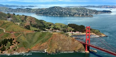 Golden Gate Bridge, Fort Baker, Belvedere Island, Tiburon, California  
