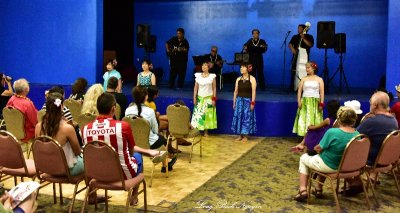 Japanese Hula Performers, Merrie Monarch 2015, Hilo, Hawaii  