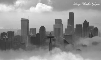 Seattle Skyline above the Fog, Washington 2009  