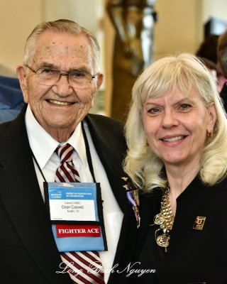 Dean Caswell, and Leslie,  Museum of Flight Staff  