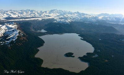 Kushtaka Lake and Glacier,  Kushtaka Ridge, Cummingham Ridge, Martin River Glacier, Alaska 