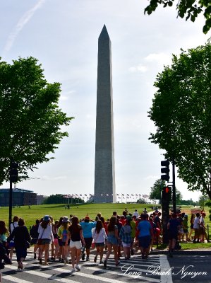 Tourists at Washington Monument, Washington DC  