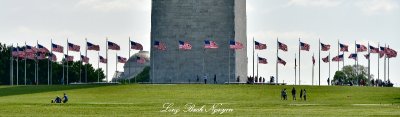 US Flag and Washington Monument Washington DC