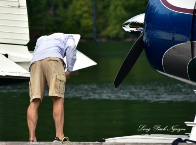 Joe checking out floats Jane Bay Eagle Nook Resort 