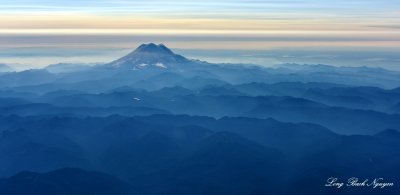 Mount Rainier National Park in smoke and haze  