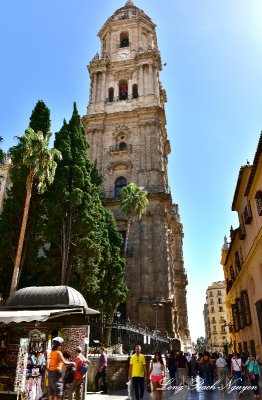 Malag Cathedral from Calle Monlina Lario Malaga 