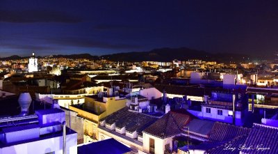 Nightime over Malaga Spain