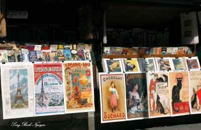 Bouquinistes Along Seine River, Paris, France   