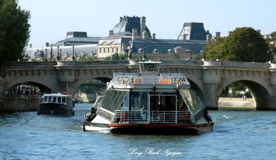 Tour Boats on Seine River, Paris, France   