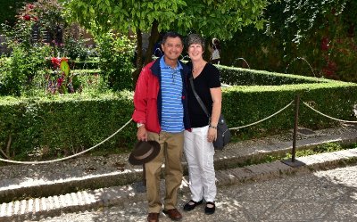 Long and Katherine, Upper Garden, Generalife, Granada Spain 370  