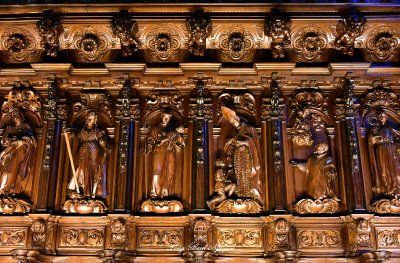 Wood Panel in Malaga Cathedral, Spain 263  