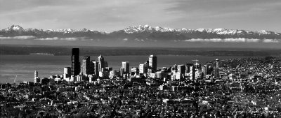 Olympic Mountains, Puget Sound, Downtown Seattle, Space Needle, Washington 371  