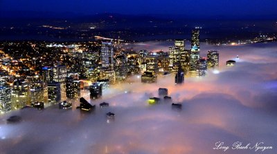Downtown Seattle covered in Fog Washington 464 