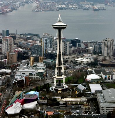Space Needle, Pacific Science Center, EMP, Monorails, Elliott Bay, Seattle