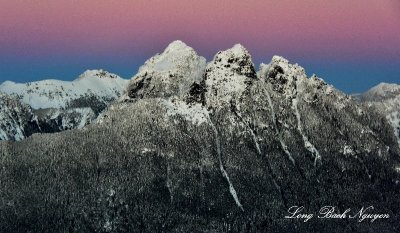 Frozen Mountain at sunset, Cascade Mountains Washington 268 
