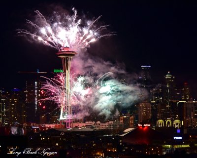 New Year Celebration over Space Needle 2016