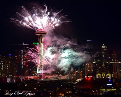 New Year Celebration over Space Needle 2016   