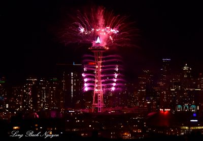 New Year Celebration over Space Needle 2016 