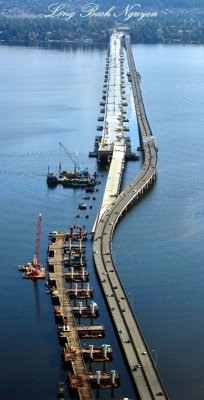 New and Old Evergreen Floating Bridge, State Route 520, Lake Washington 299  