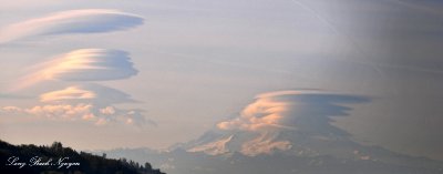 Triple Layer Standing Lenticulars and Cap Cloud Mount Rainier US National Park Washington 007