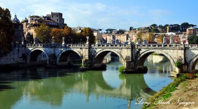 Saint Angelo Bridge over The Tiber River, Rome Italy 043  