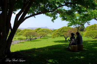 Enjoying the view from Punchbowl Crater, Honolulu Hawaii 057 