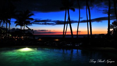 Sunset on Big Island Hale Kai Restaurant Fairmont Orchid Hawaii 382 