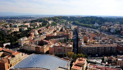 Rome from St Peter's Basilica Dome, The Vatican Italy 521  