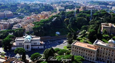 Governorate Palace, Rail Station, Ethopian College, Vatican Garden, from St Peter's Basalica, Rome, Italy 571 