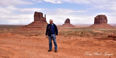 Charlie in front The Mitten Butte and Merrick Butte Monument Valley 647  