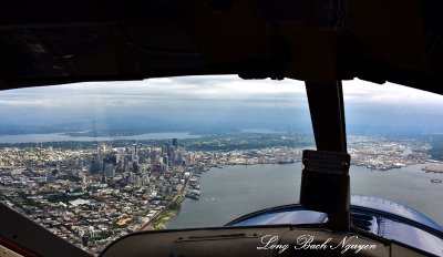 Downtown Seattle and Elliott Bay from DHC-2 Amph Beaver Floatplane 187  