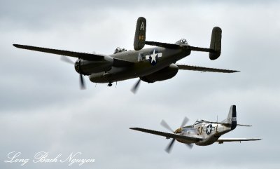 B-25 Mitchell Bomber and P-51 Mustang Boeing Field Seattle 067  