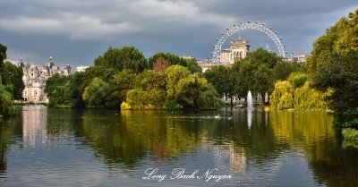 Government Buildings and London Eye from of St Jamess Park London 261  