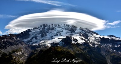 Stunning Cap Cloud over Mt Rainier National Park Washington 190  