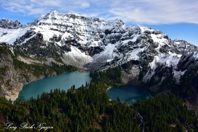 Twin Lakes against Columbia Peak Cascade Mountains Washington 344 