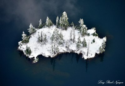 Island on Thompson Lake Mt Defiance Cascade Mountains 292  