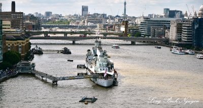 HMS BELFAST, Thames River, London Bridge, Southwark Bridge, Millennium Bridge, Blackfriars Bridge, London 362