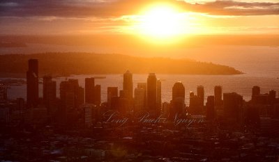 Orange Sunset over Seattle 473  