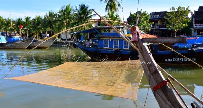 Fishing Net and Fishing Boats in Hoi An Vietnam 1153  