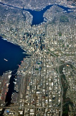  Seattle Metro Area, Interstate 5 and Highway 99, Stadiums, Space Needle, Lake Union and Ship Canal 074