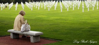  Visitor at Normandy American Cemetery at Colleville sur Mer, France
