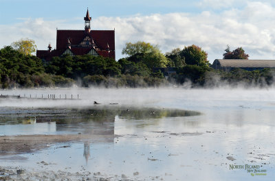 Lake Rotorua with Rotorua Museum 