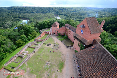 Bird eye view of Turaida Medieval Castle