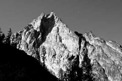 Ominous Dragontail Peak with moon