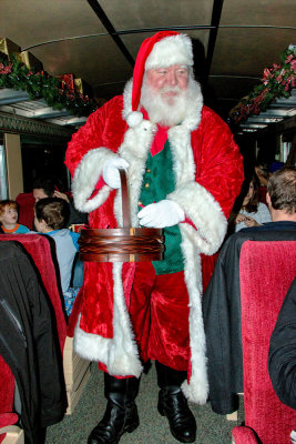 Santa aboard The Polar Express
