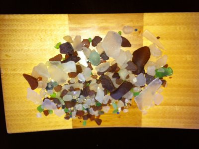 Beach glass that Sam and I picked up at Glass Beach