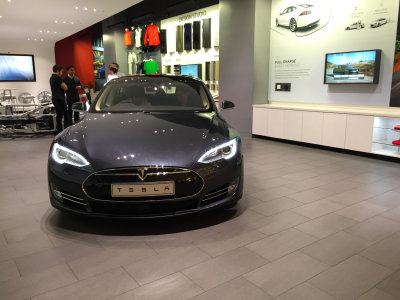 Tesla showroom at Westfield Mall