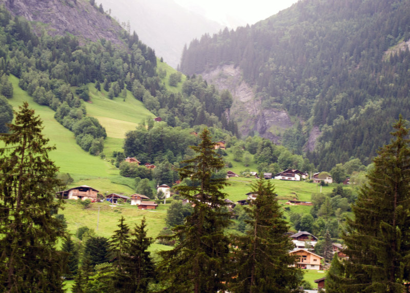 Farms in the river valley
