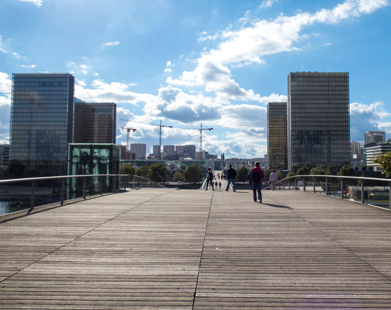 The Passerelle Simone de Beauvoir, a foot bridge at Bercy