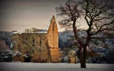 Newark Priory in winter